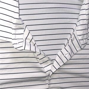 Peter Millar White Polo with Thin Black Stripes